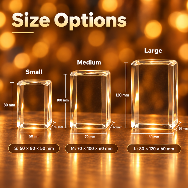 3D Crystal Beveled Rectangular