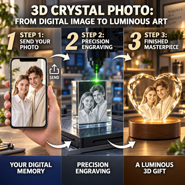 3D Crystal Beveled Heart