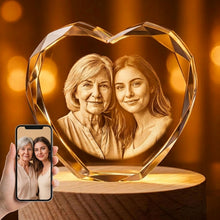 3D Crystal Beveled Heart
