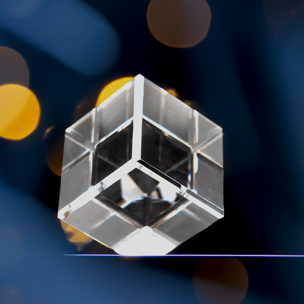 3D Crystal Beveled Cube