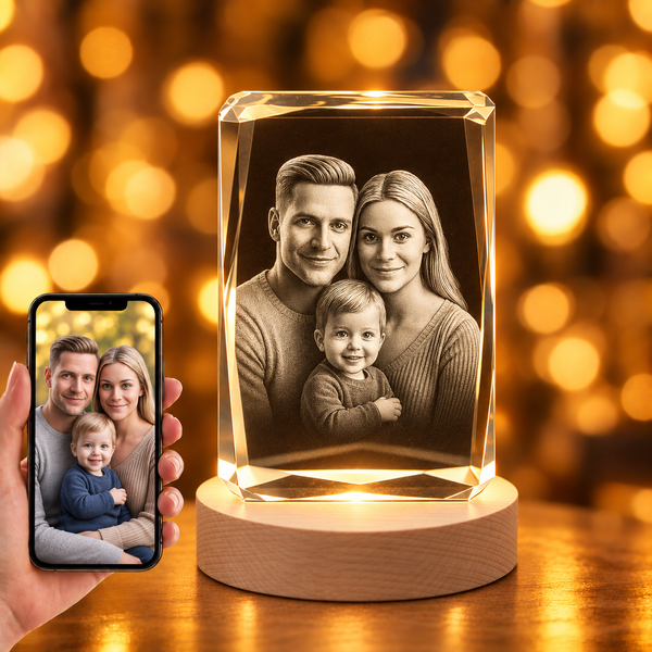 3D Crystal Beveled Rectangular