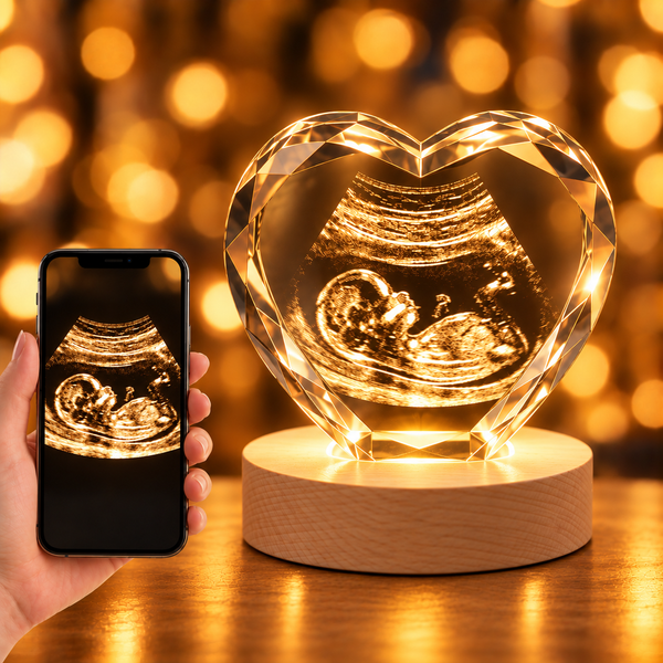 Baby Ultrasound 3D Crystal Heart