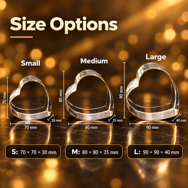 3D Crystal Standard Heart